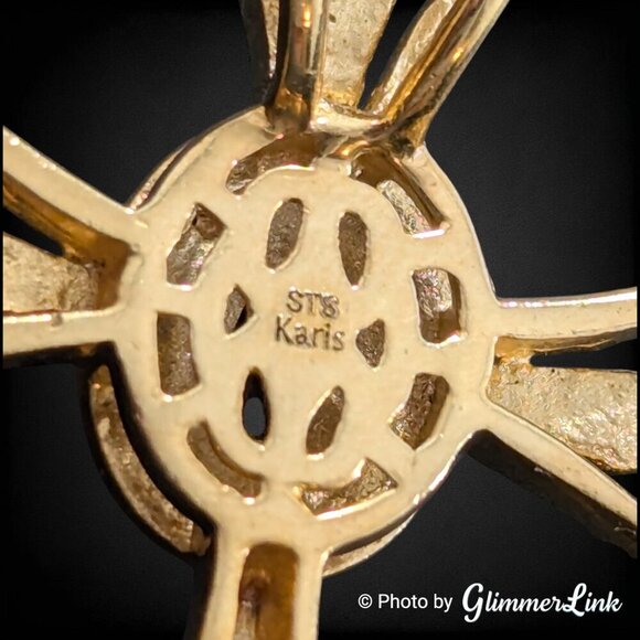 STS Karis Dark Blue Sapphire Religious Cross Gold Plated Pendant Necklace - Picture 10 of 13